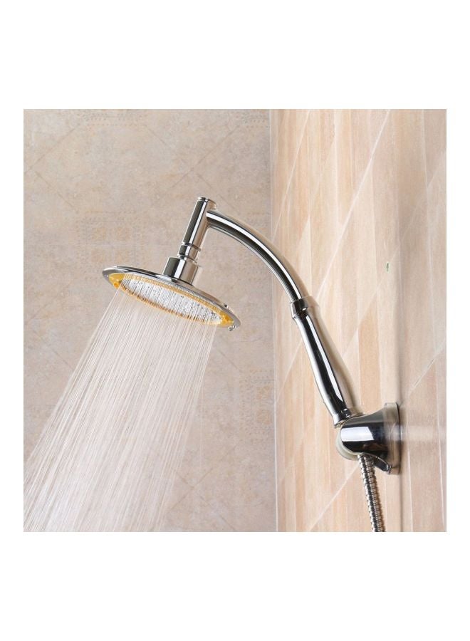 Adjustable Round Rainfall Shower Head Silver/Yellow 6inch  - Image 5