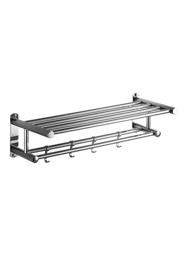 Stainless Steel Wall-Mounted Towel Rack Silver 40x22x16centimeter  - Image 1