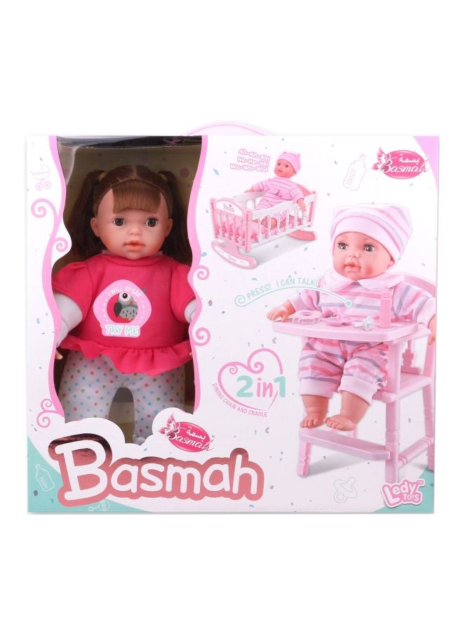 Basmah 2-In-1 Doll Set 32x36x16cm  - Image 1