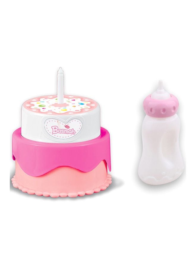 Basmah 3-Piece Happy Birthday Doll With Cake And Bottle Playset 32-69008A 32x36x16cm  - Image 4