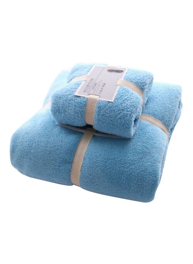 2-Piece Face And Bath Towel Set Lake Blue Bath Towel 1x70x140, Face Towel 1x35x75cm