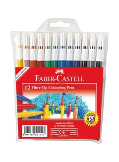 12-Piece Fibre-Tip Colour Pen Set Multicolour