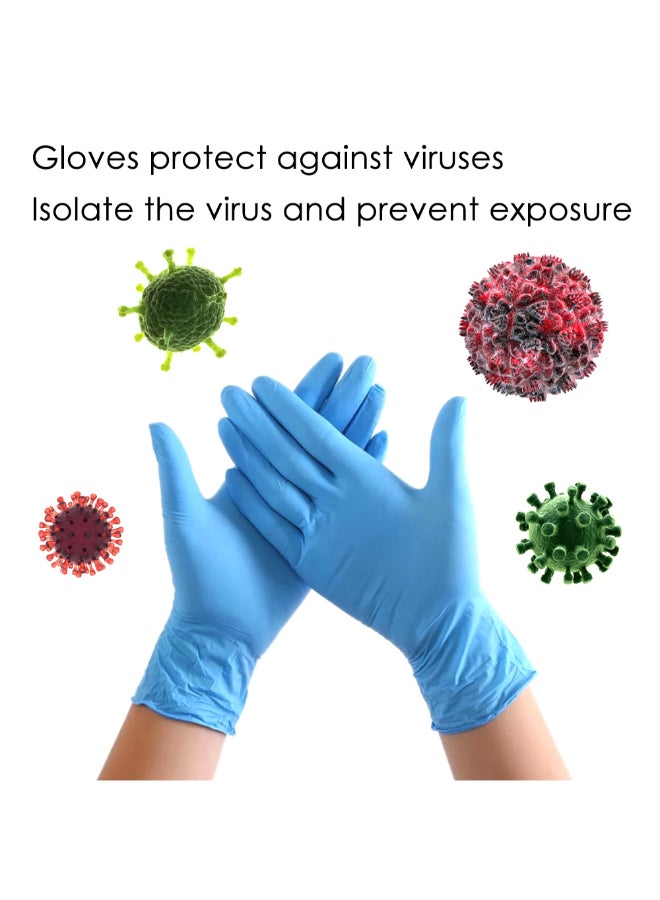 100-Piece Portable Waterproof Nitrile Gloves Blue 22 x 10 x 0.2cm  - Image 4