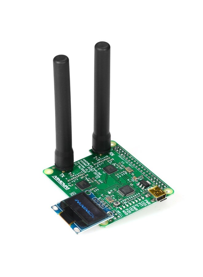 Generic - USB Communication Duplex MMDVM Hotspot Module Expansion Board With OLED Screen And Antenna For Raspberry Pi Green/Clear - Image 1