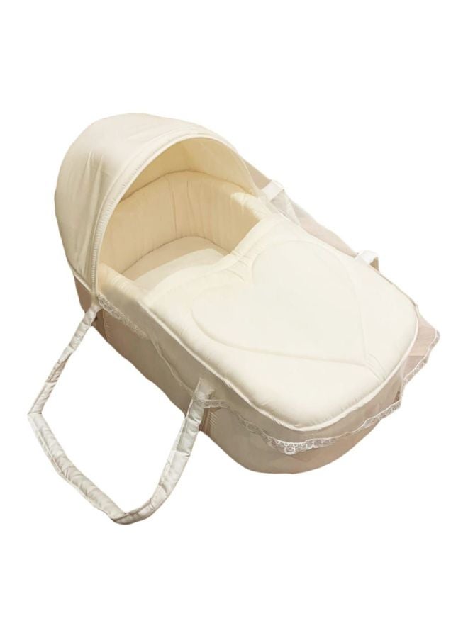 Foldable Portable Carry Baby Cot With Thick Cushioned Seat- Beige  - Image 1