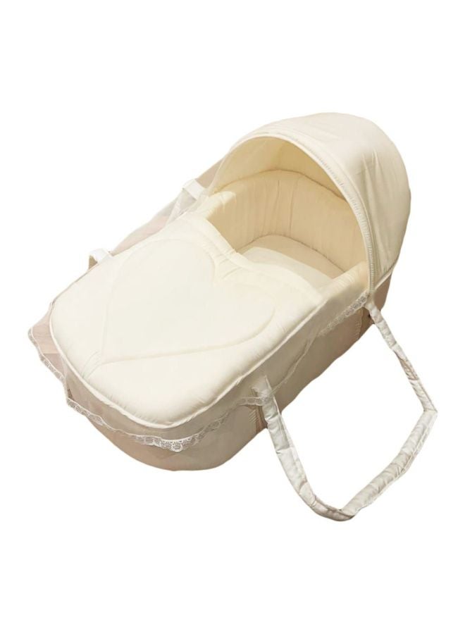 Foldable Portable Carry Baby Cot With Thick Cushioned Seat- Beige  - Image 2