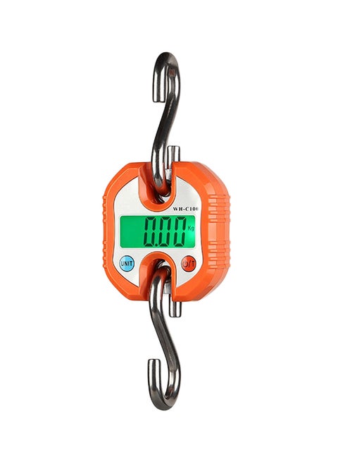 Mini Digital LCD Display Hanging Crane Scale WH-C100 Orange/Silver