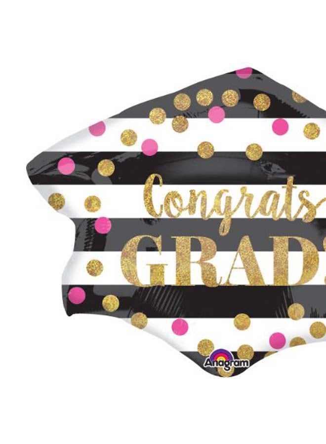 Anagram Congrats Graduation Dots Cap Balloon 31inch  - Image 2