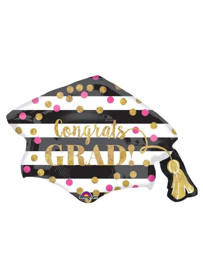 Anagram Congrats Graduation Dots Cap Balloon 31inch  - Image 1