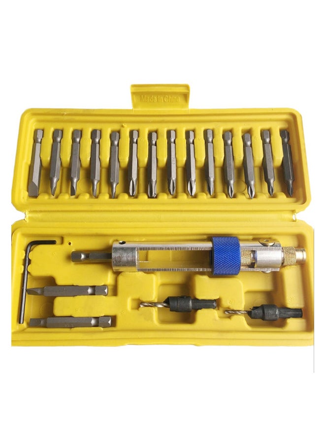 20-Piece Drill Bit Set With Case Yellow/Silver/Blue - Image 1