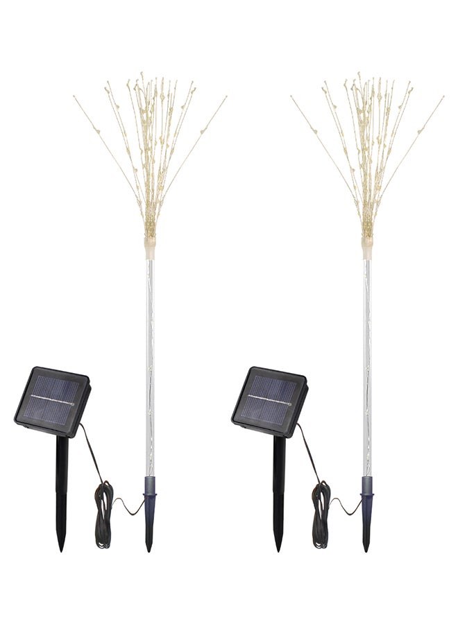 2-Piece Solar Fireworks Tree Light Set With Sensor White 90centimeter - Image 1