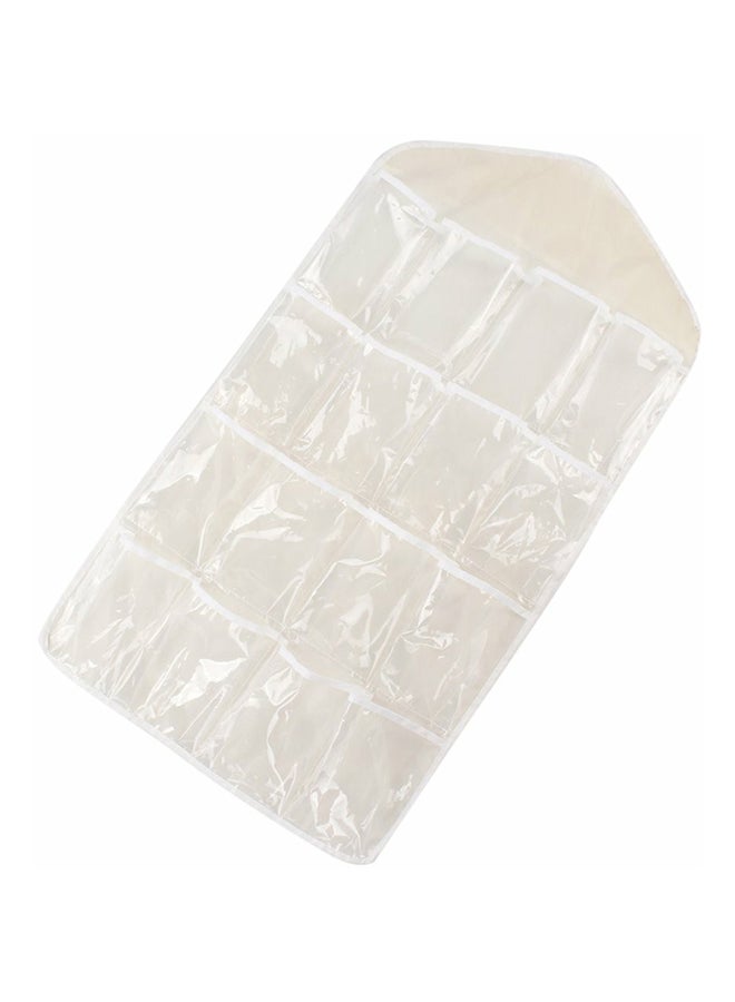 16-Pockets Wardrobe Hanging Storage Bag Beige 73 x 42cm  - Image 2