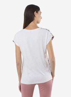 R&B Printed Top With Round Neck And Short Sleeves Ivory  - Image 2