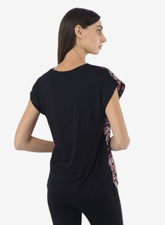 R&B Printed Top With Round Neck And Short Sleeves Blue  - Image 2