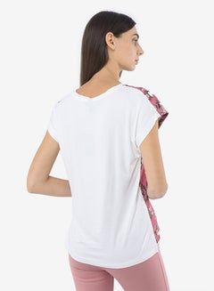 R&B Printed Top With Round Neck And Short Sleeves Dark Pink  - Image 2
