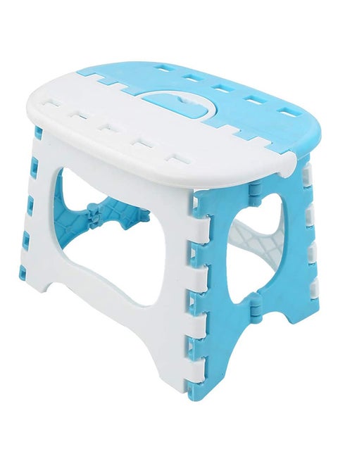 Portable Folding Stool White/Blue