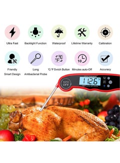 AMERTEER Read Meat Thermometer Red 10 x 15centimeter  - Image 4