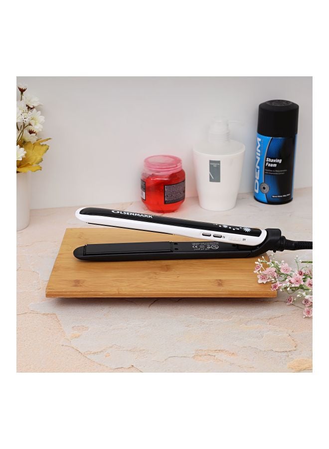 Olsenmark Hair Straightener With Ceramic Coated Plate Black/White  - Image 5