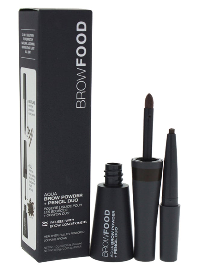 LASHFOOD Aqua Brow Powder And Pencil Duo Dark Brunette - Image 1