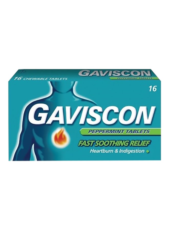 GAVISCON Peppermint Fast Soothing Relief - 16 Tablets 