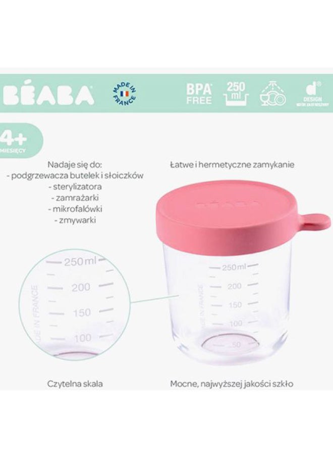 BEABA - Conservation Glass Jar - Clear/Pink - Image 1