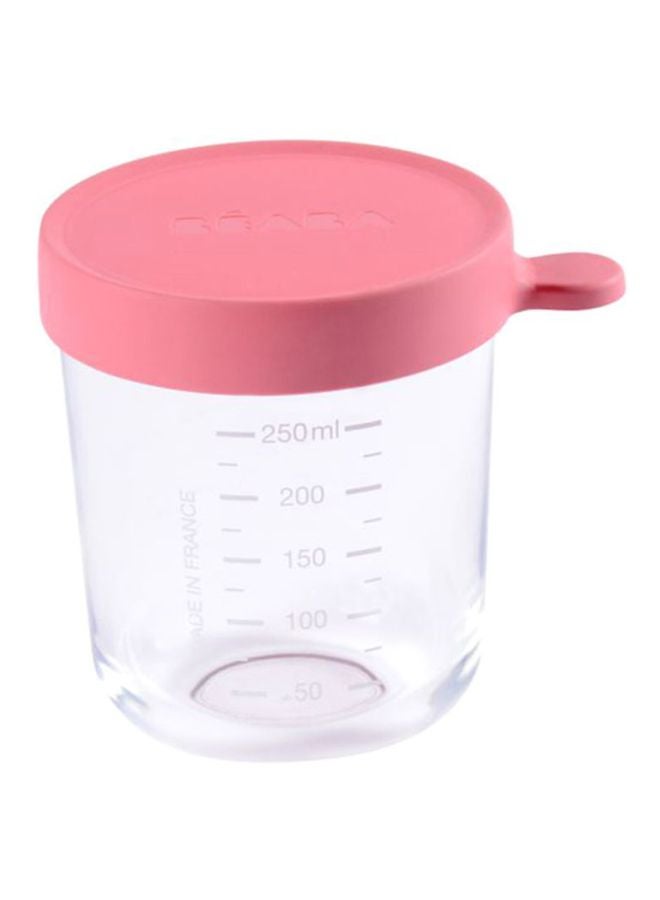 BEABA - Conservation Glass Jar - Clear/Pink - Image 1