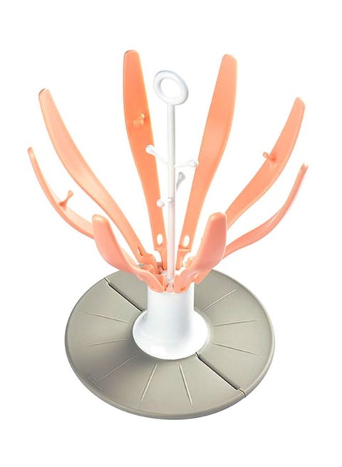 Foldable Baby Bottle Rack For Drying 8 Bottles And Accessories Compact And Transportable Babypink
