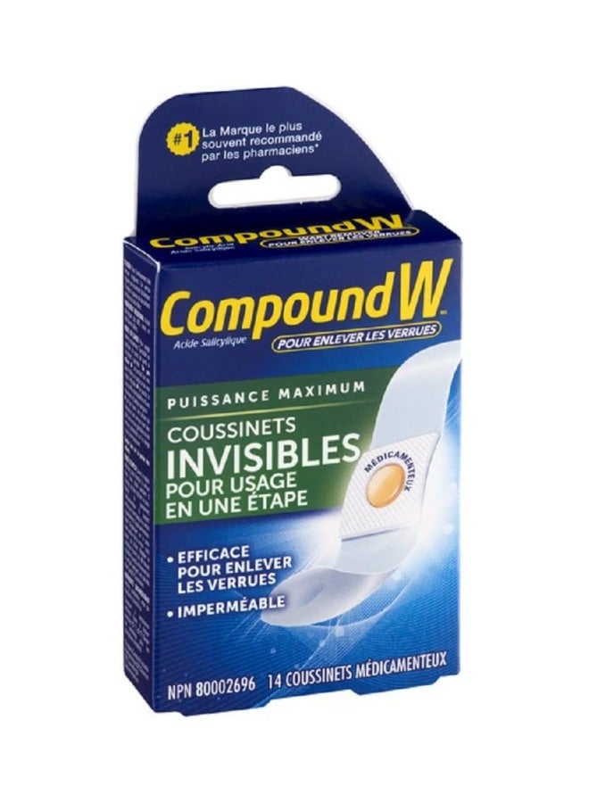 Compound W 14-Piece Maximum Strength One Step Wart Remover Invisible Pad Set 18grams  - Image 2