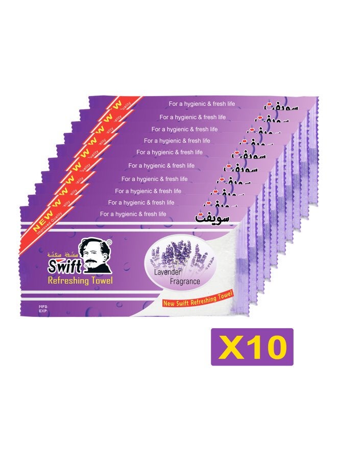 Swift Pack Of 10 Refreshing Towel - Lavender  - Image 2
