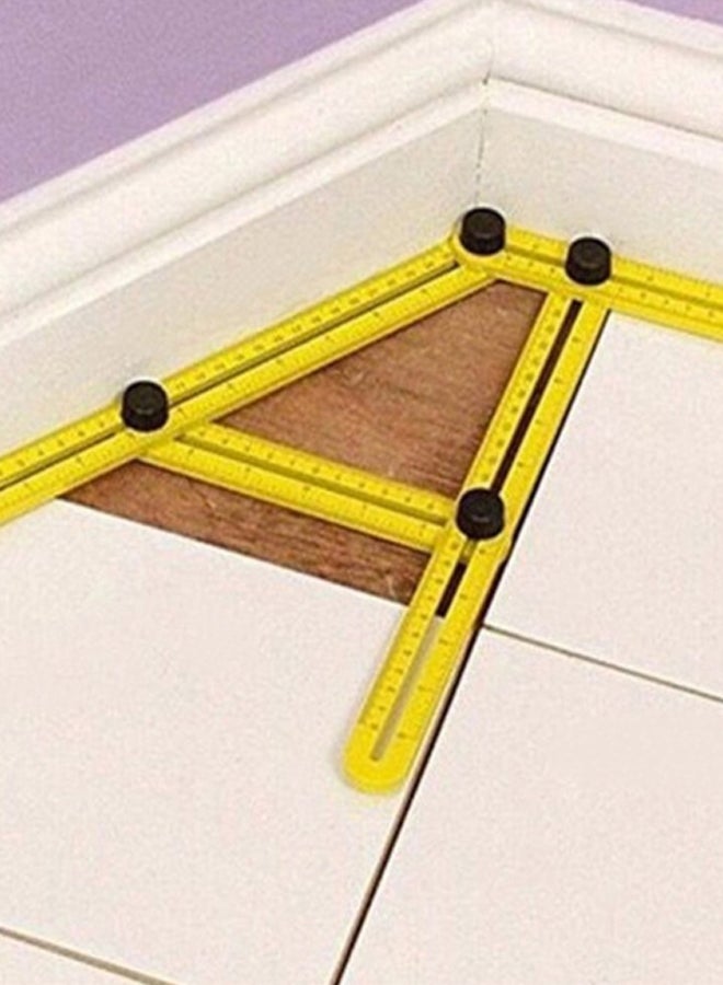 مسطرةٌ بأربعة جوانب متعددة الوظائف أصفر/أسود  - Image 2