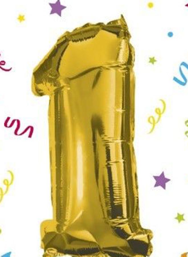 Procos No. 1 Numeral Foil Balloon 33cm - Image 2