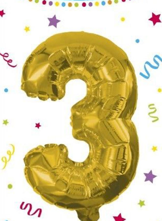Procos No. 3 Numeral Foil Balloon 31cm - Image 2