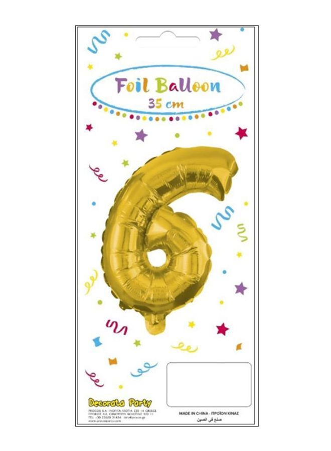 Procos No. 6 Numeral Foil Balloon 35cm - Image 1