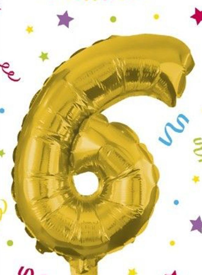 Procos No. 6 Numeral Foil Balloon 35cm - Image 2