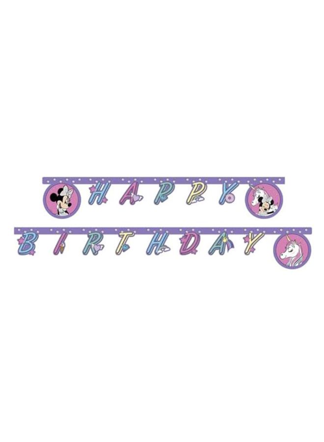 Procos Minnie Unicorn Printed Happy Birthday Banner - Image 1