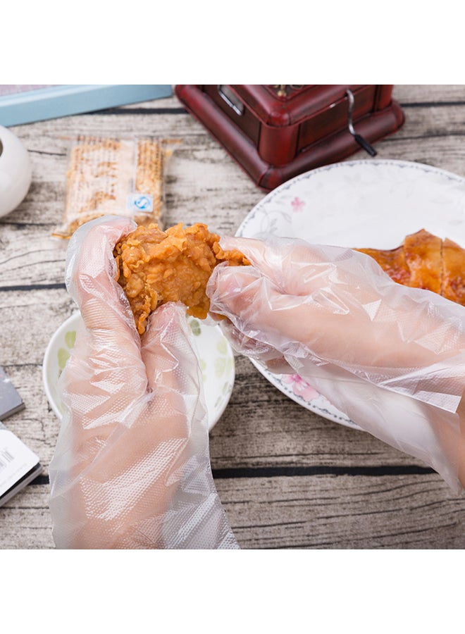 Pair Of 100 Disposable Transparent Food-Grade Gloves Clear  - Image 2