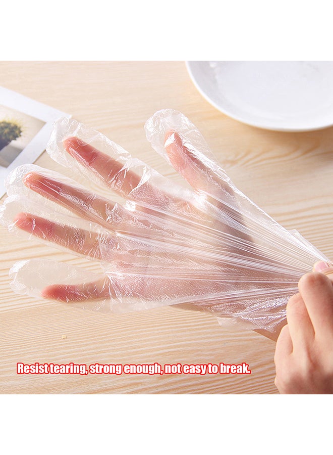 Pair Of 100 Disposable Transparent Food-Grade Gloves Clear - Image 2