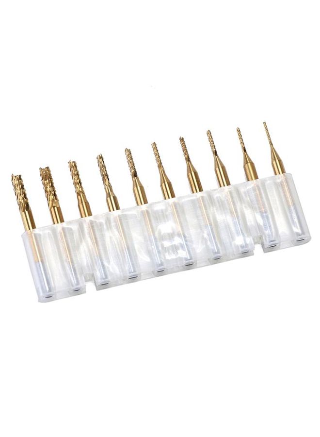 10-Piece CNC Engraving Wood Router Corn Milling Cutter Drill Set Gold - Image 4