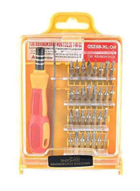 32-in-1 Precision Hardware Screw Driver Tool Set Yellow 11 x 5.5cm