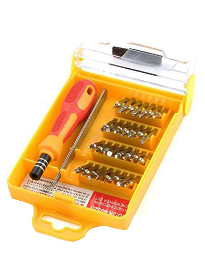 32-in-1 Precision Hardware Screw Driver Tool Set Yellow 11 x 5.5cm