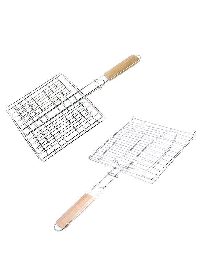 Barbecue Clips BBQ Net Grill Tong Silver/Beige - Image 3