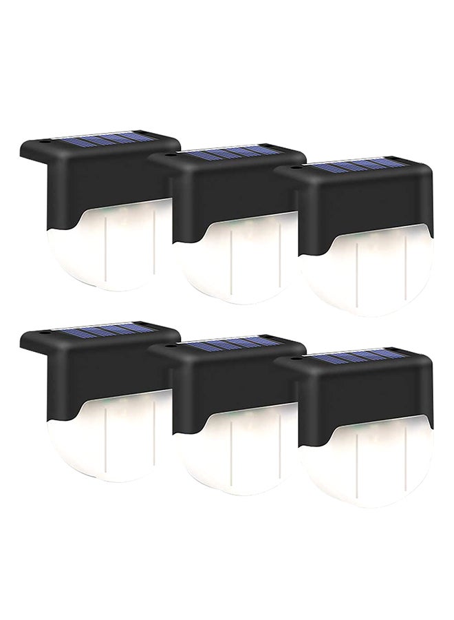 6-Piece Solar Energy Fence Stair Lamp Set Black/White/Blue - Image 1