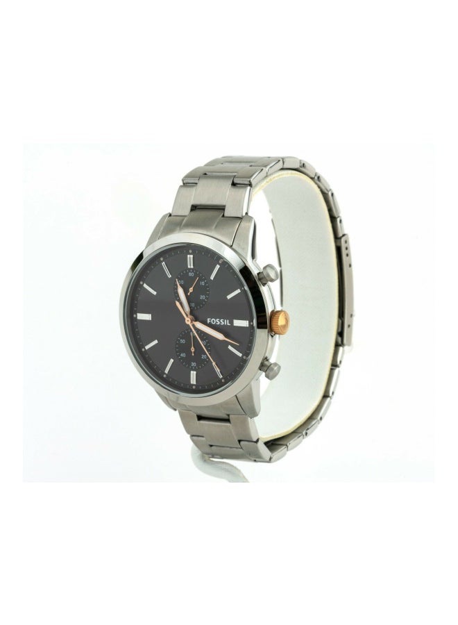 فوسيل ساعة يد تاونزمان دائرية - 44 مم - فضي للرجال - Image 4