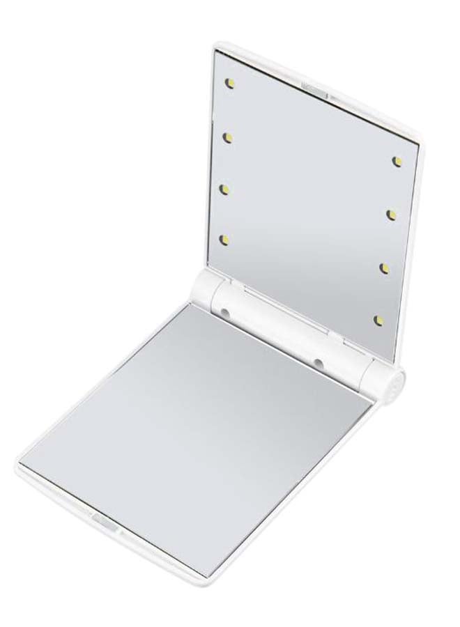 مرآة مكياج قابلة للطي مزودة ب 8 مصابيح LED أبيض - Image 1