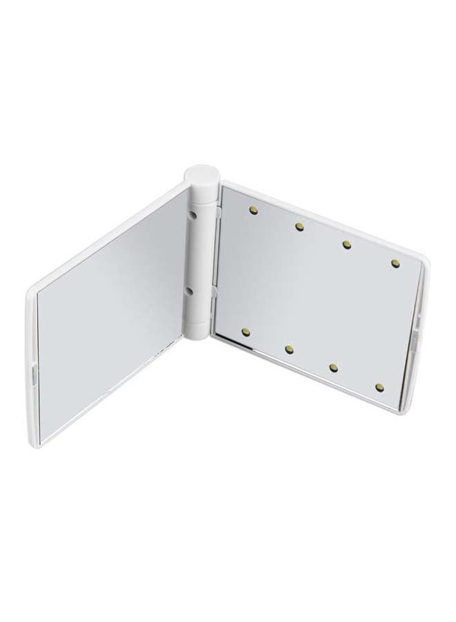 مرآة مكياج قابلة للطي مزودة ب 8 مصابيح LED أبيض - Image 2