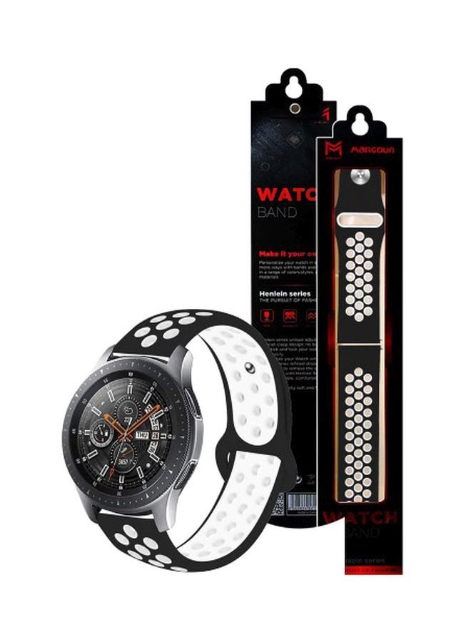 MARGOUN Henlein Series Replacement Band For Samsung Galaxy Active/Active 2 40/44mm Black/White - Image 1