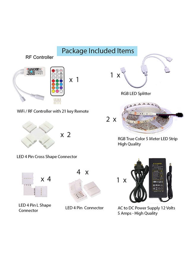 Generic - Magic Home WIFI RF Controlled LED Strip Lights Multicolour 10meter - Image 1