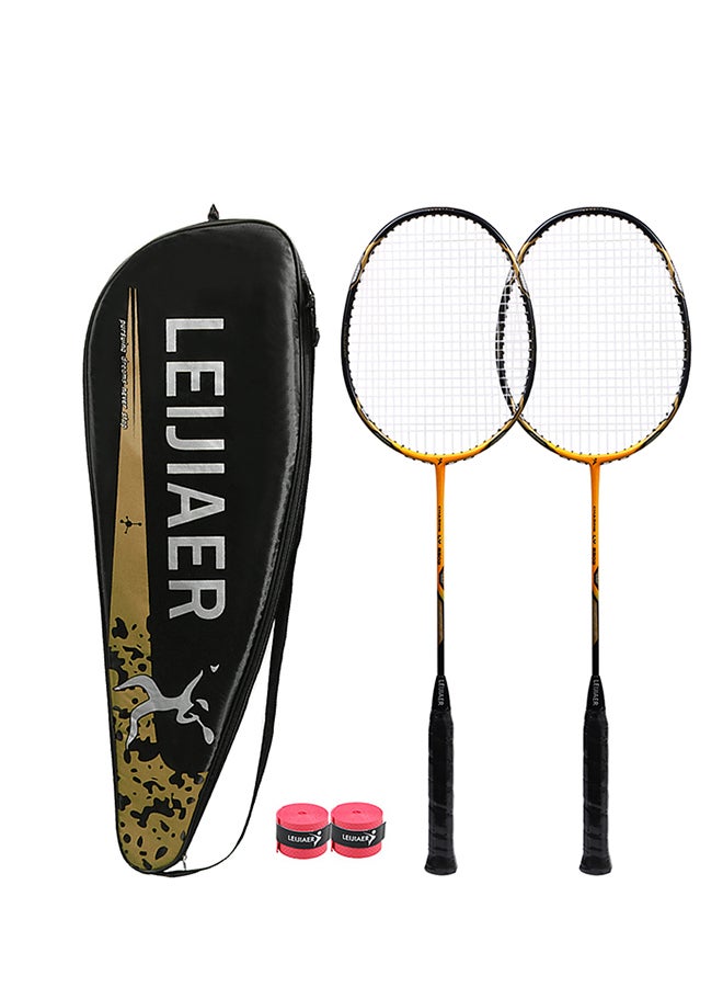 Leijiaer - Pair Of Professional Badminton Racket With Case And Grip - Image 1
