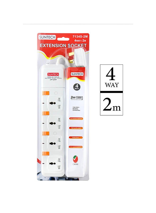 SUNTECH 4-In-1 Extension Socket White  - Image 2
