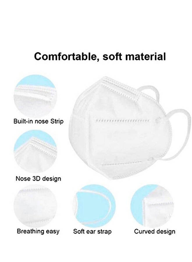 20-Piece 5-Layered KN95 Dustproof Face Mask White  - Image 5